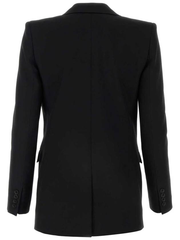 Saint Laurent Women's Single Breasted Blazer Virgin Wool Jacket Black