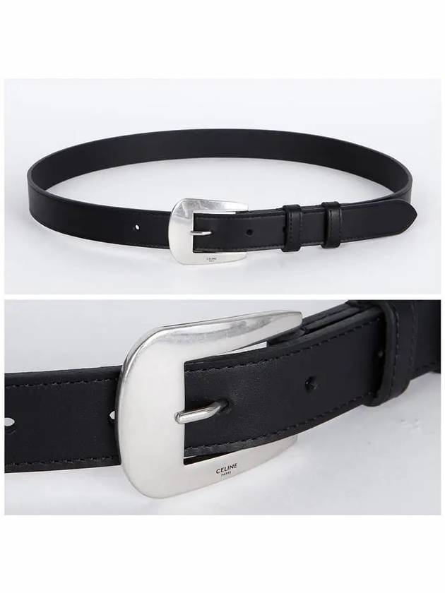 CELINE Medium Marco Vintage Calfskin Belt Black