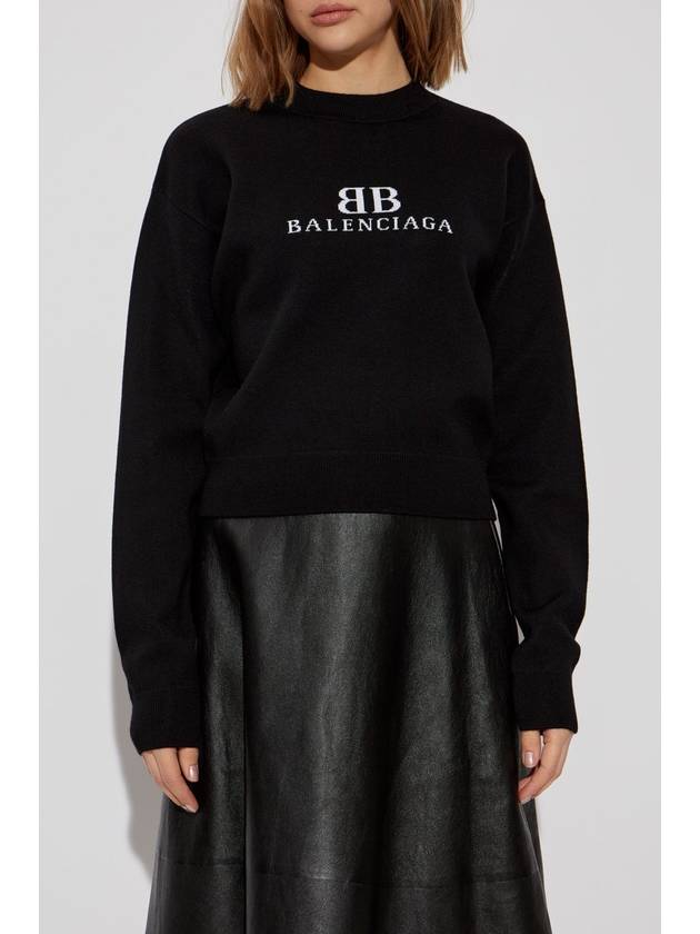 Balenciaga Balenciaga Sweater With Logo, Women's, Black