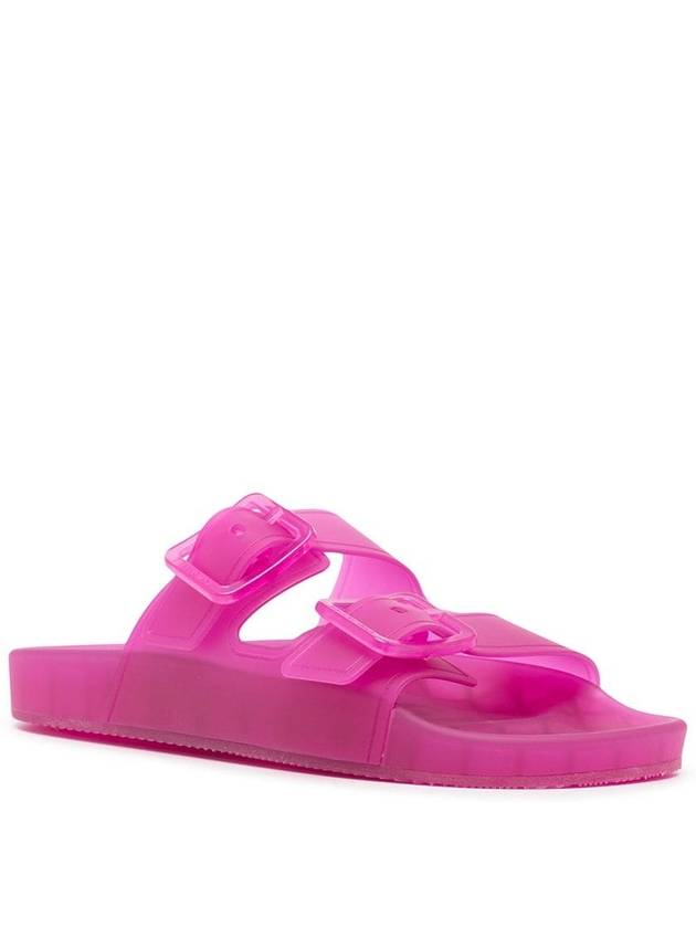 Balenciaga Mallorca Clear Rubber Slippers Neon Pink