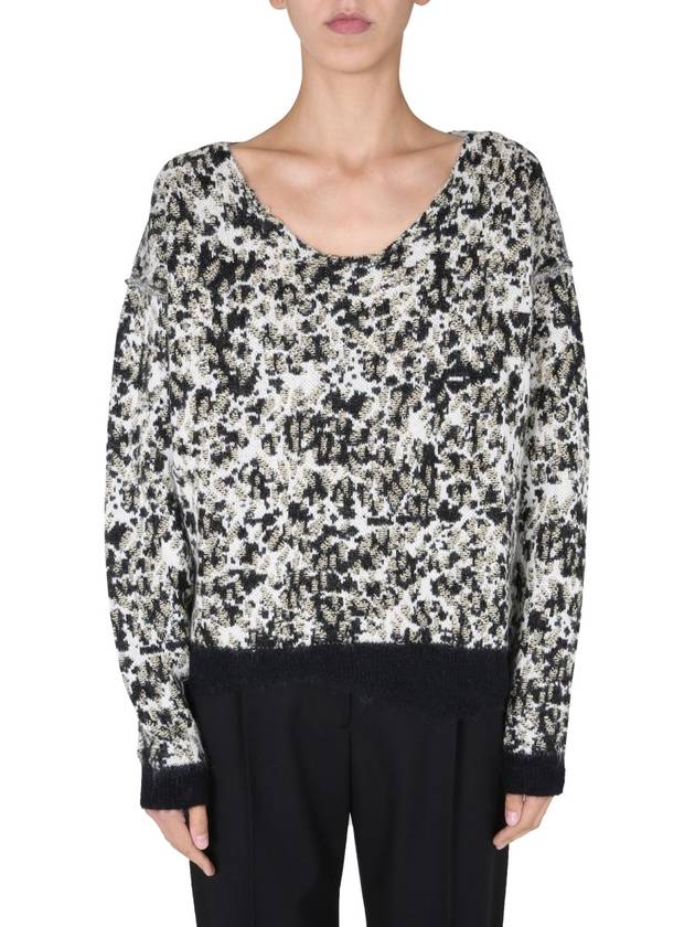Saint Laurent Animalear Wool Blend Knit Top