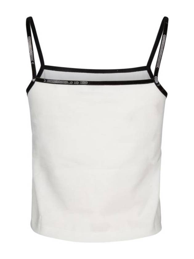 CELINE Sequin Triomphe Embroidered Cotton Jersey Sleeveless Off-White