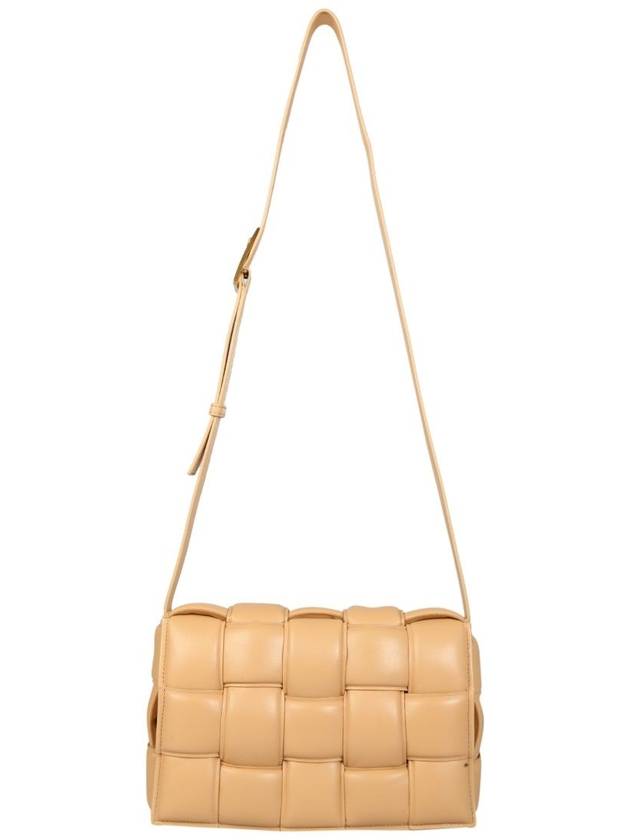 Bottega Veneta Gold Padded Cassette Cross Bag Almond