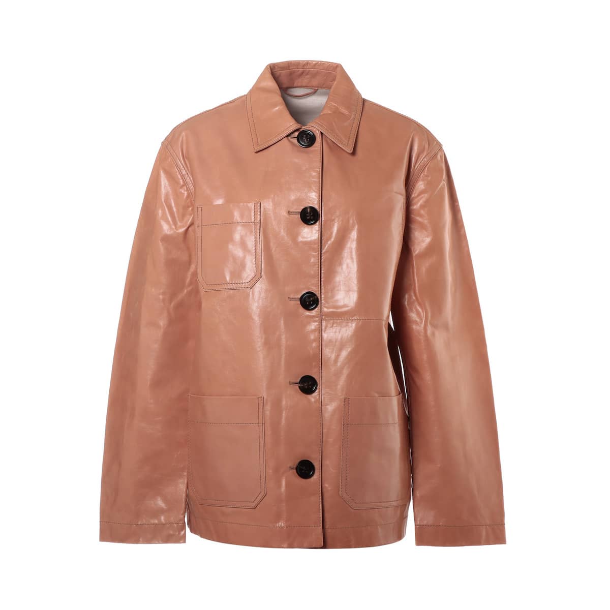 Bottega Veneta Leather Jacket 40 Beige 513631 Ladies