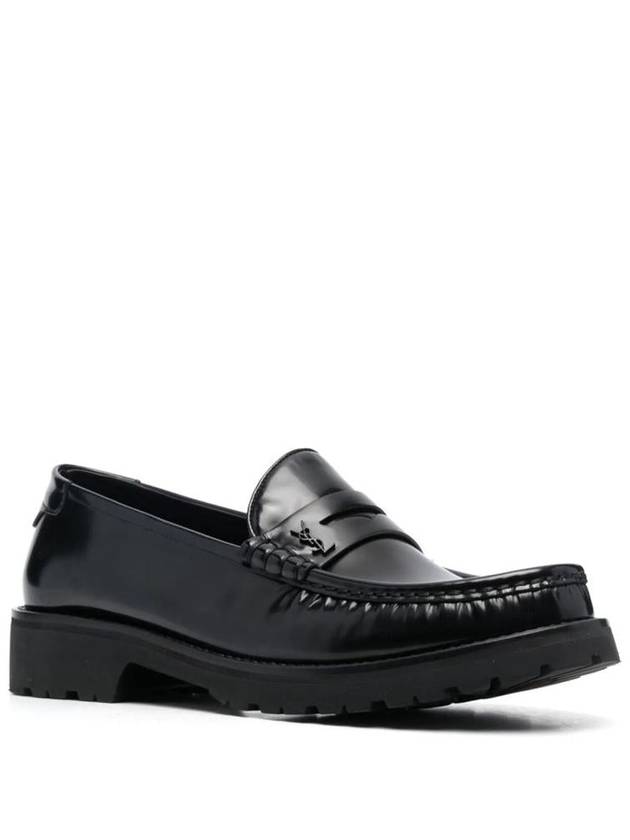 Saint Laurent Monogram Leather Loafers Black