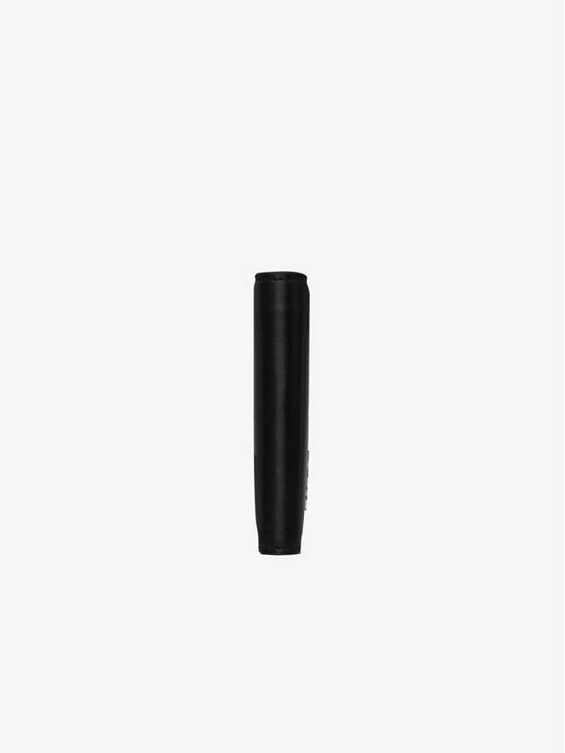 Saint Laurent Tiny Cassandre East West Wallet in Matte Leather Black
