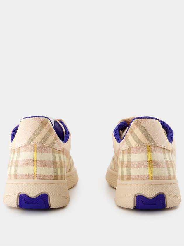Burberry Terrace Chk Sneakers - Burberry - Linen - Pink