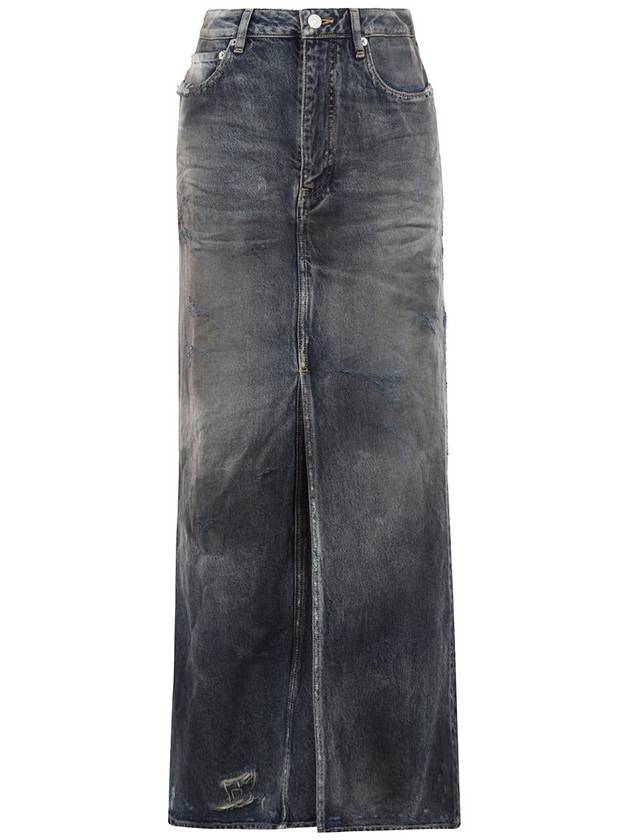 Balenciaga 23 fw Denim Skirt WITH Back Logo Patch 744975TNW014974 B0650497487