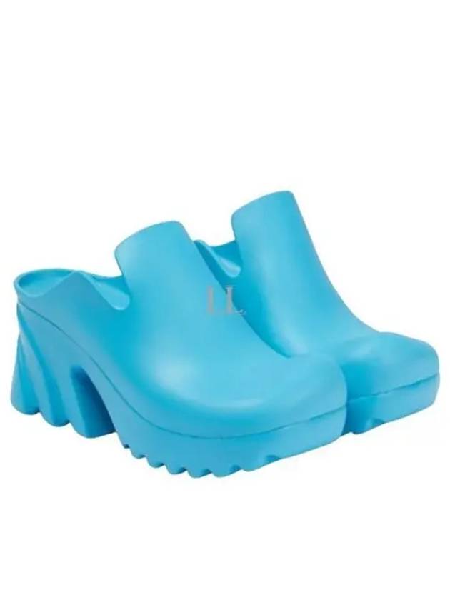 Bottega Veneta Rubber Flash Platform Sandal Heels Blue