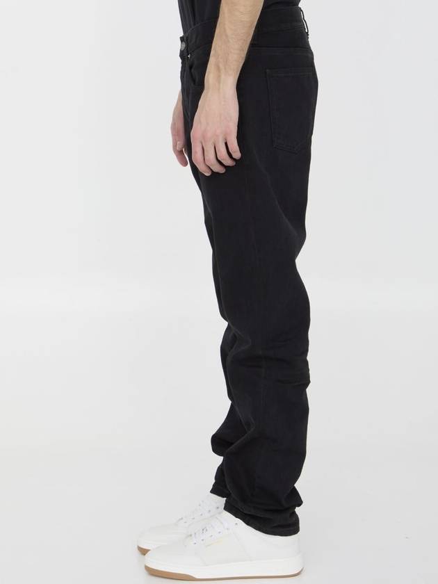 Saint Laurent Denim Cotton Straight Jeans Black