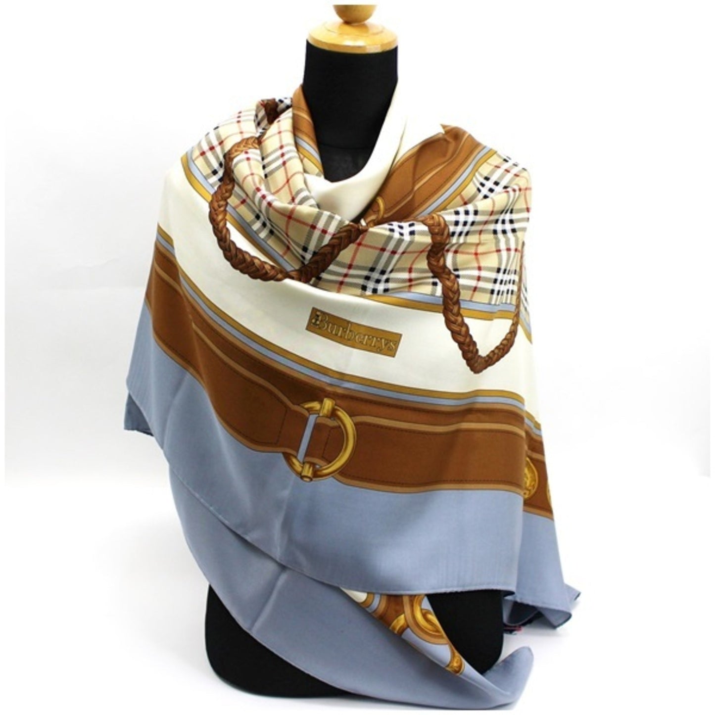 Burberry Burberrys blue Silk Scarf ()