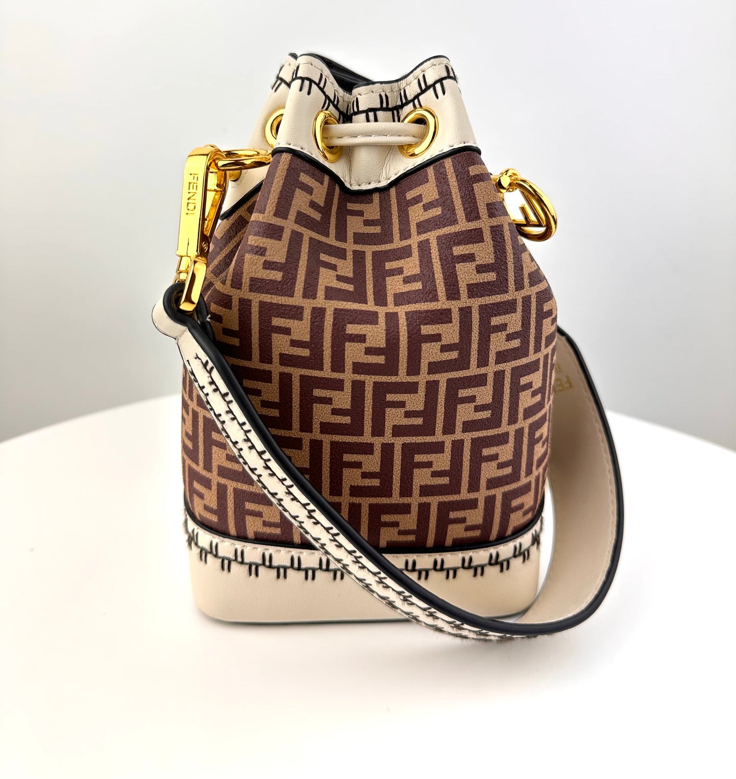 Fendi Mon Tresor bucket bag in suede with FF logo