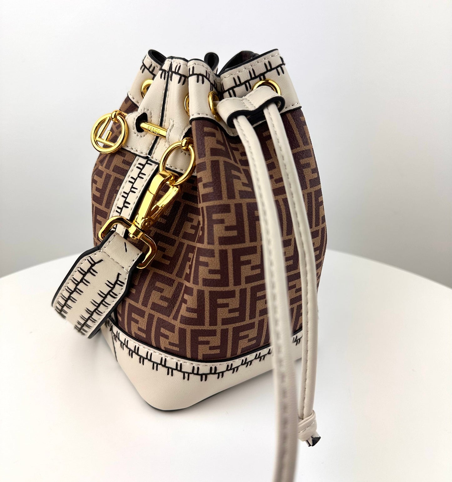 Fendi Mon Tresor bucket bag in suede with FF logo