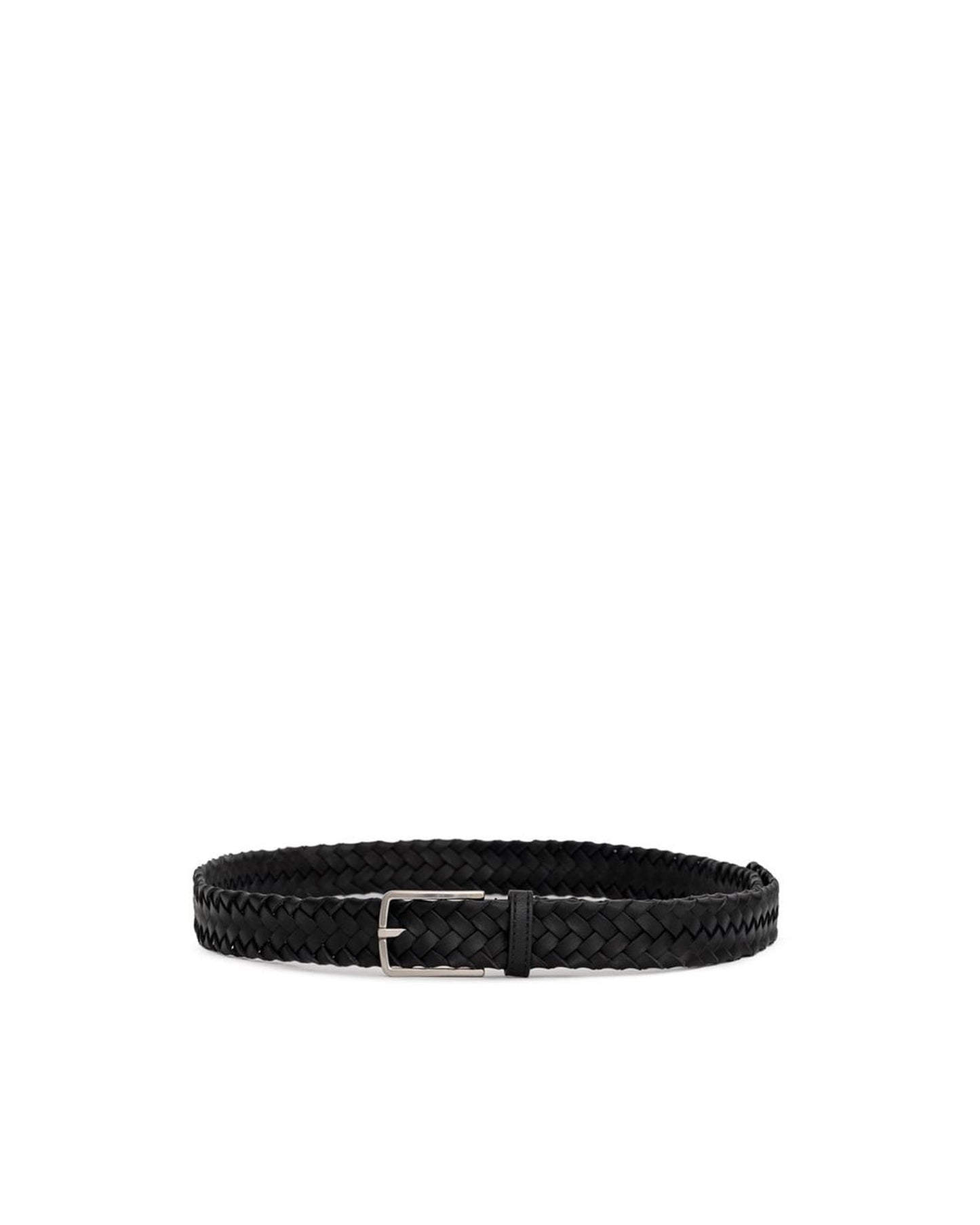 Bottega Veneta Intrecciato Leather Belt Men Black Black