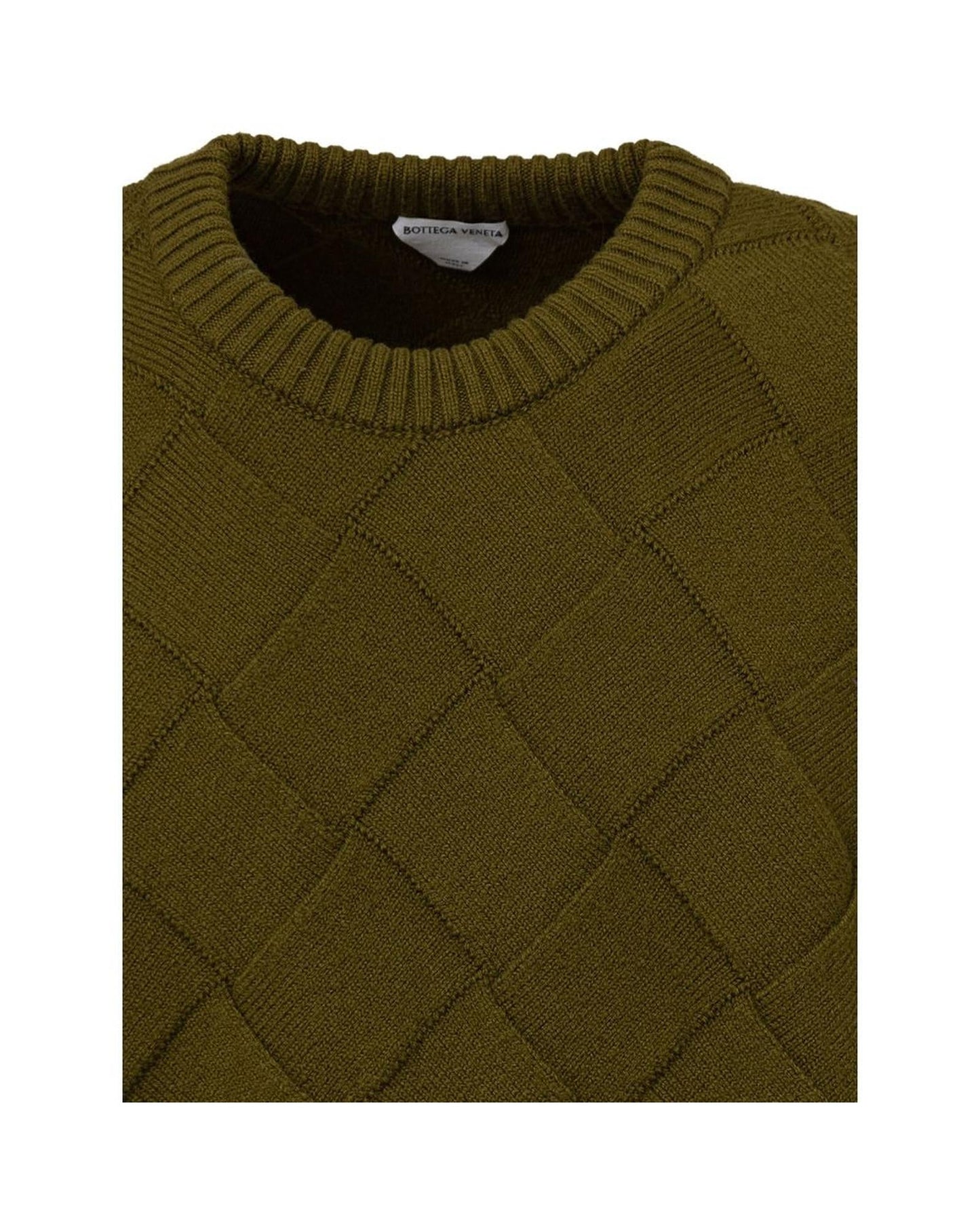 Bottega Veneta Diamond Knit Pullover Sweater Men Green
