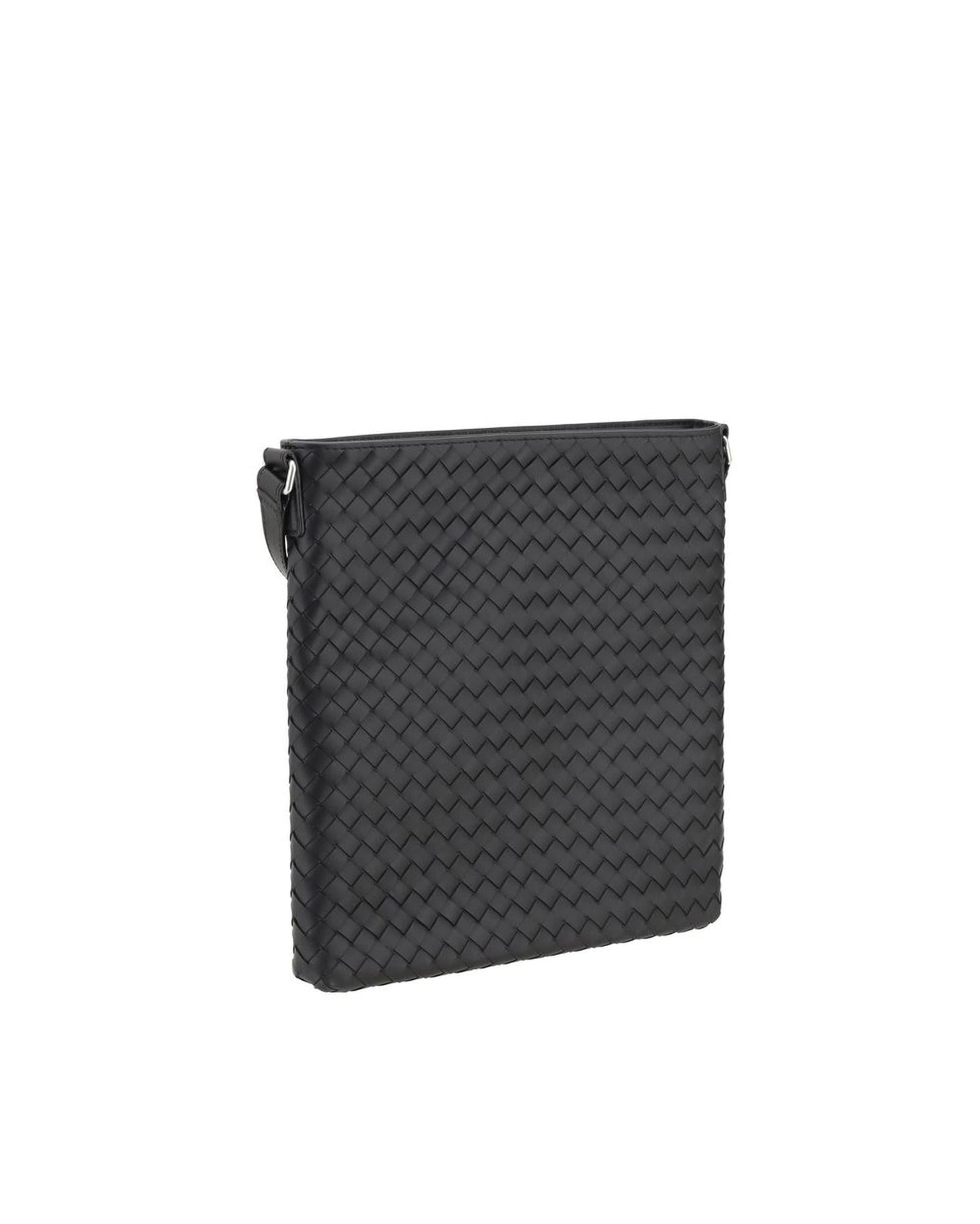 Bottega Veneta Intrecciato Leather Shoulder Bag Men Black
