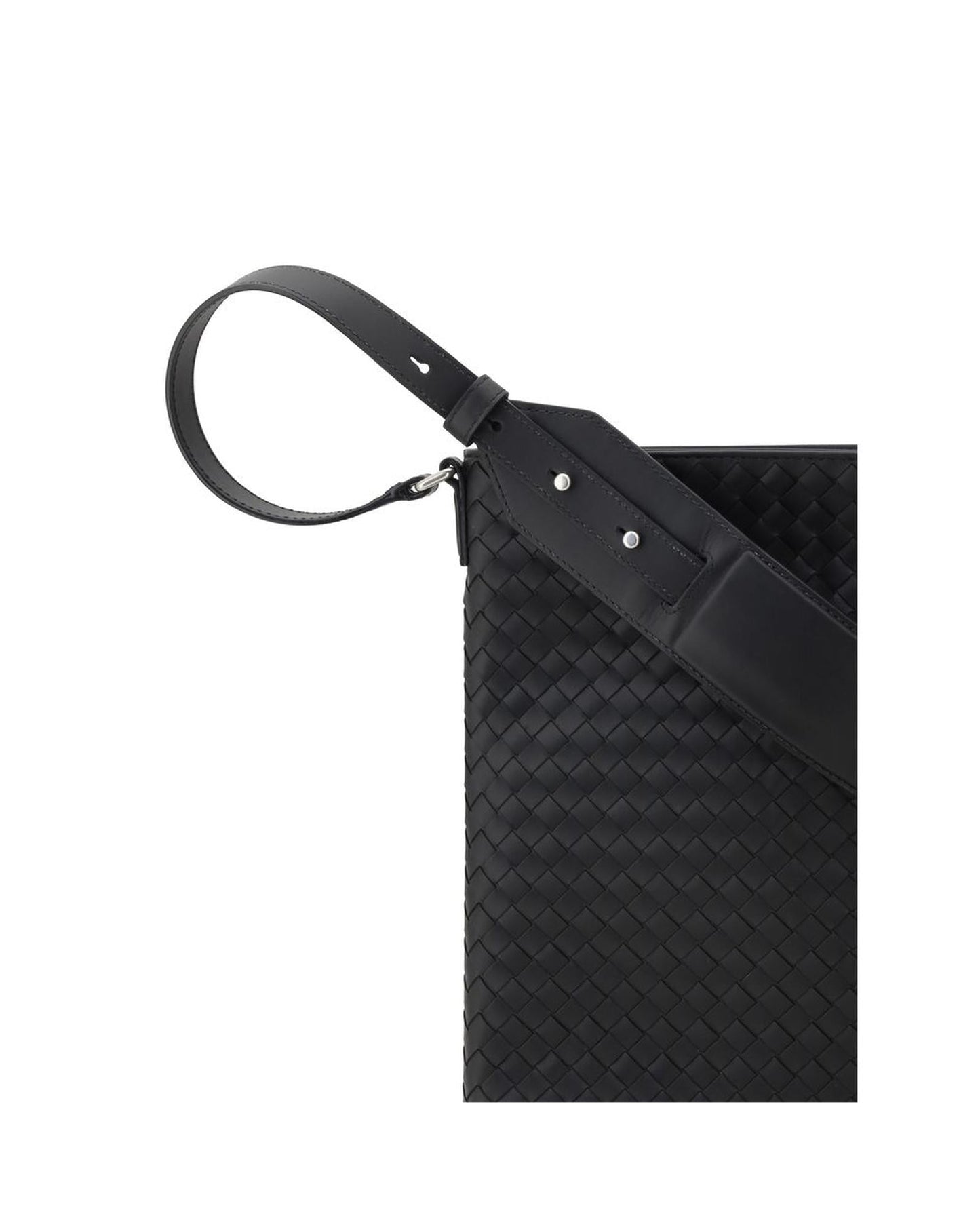 Bottega Veneta Intrecciato Leather Shoulder Bag Men Black