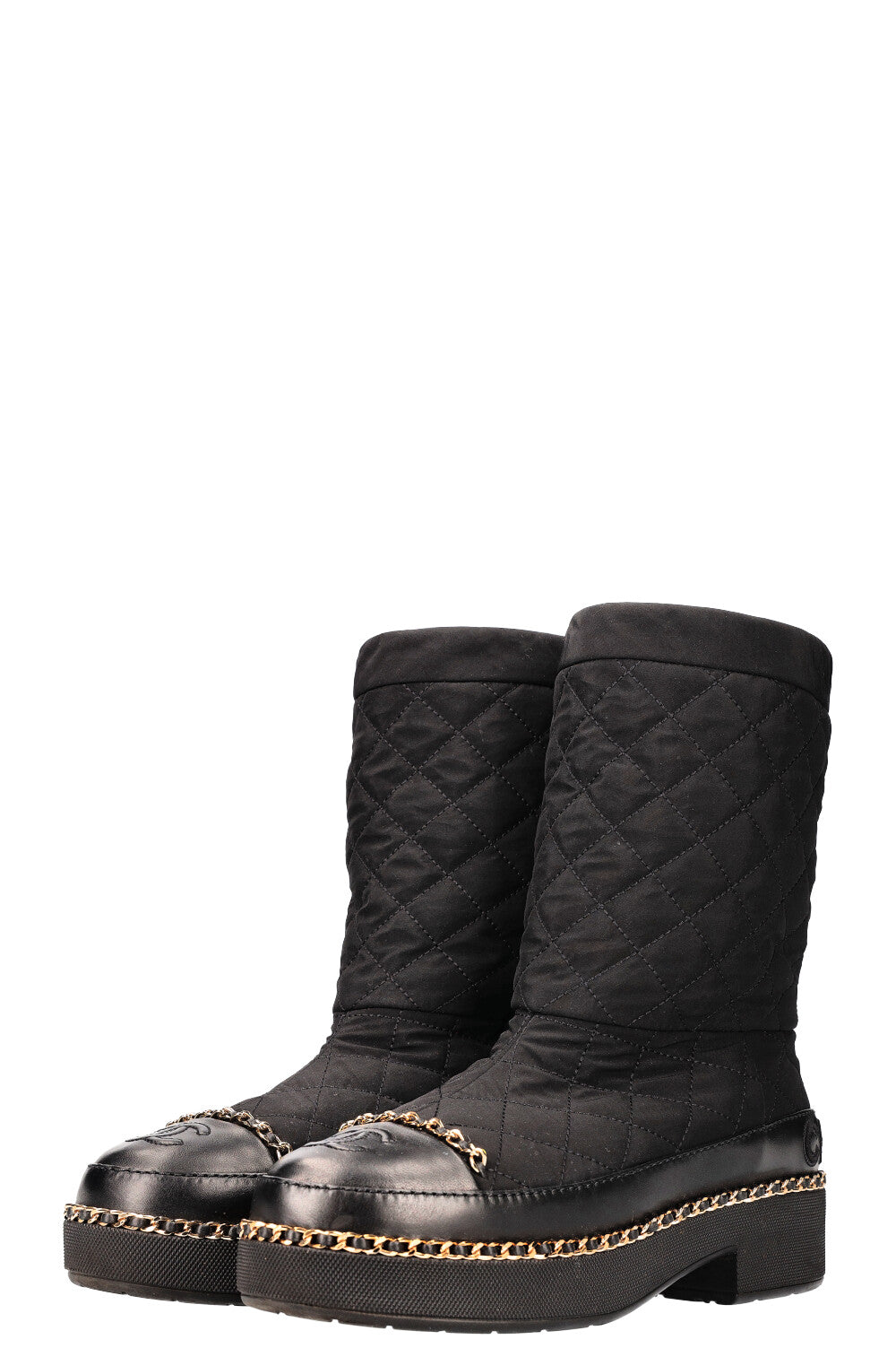 CHANEL Apres Ski Boots Nylon Black