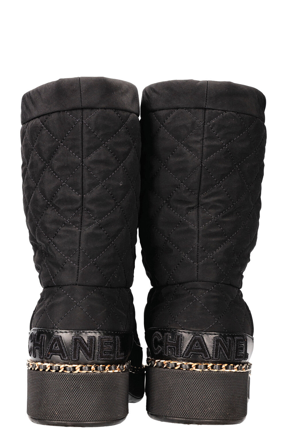 CHANEL Apres Ski Boots Nylon Black