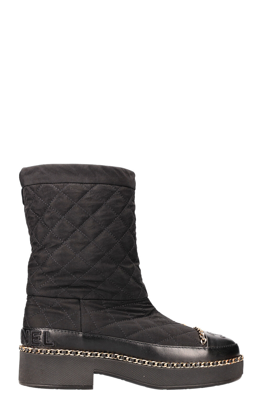 CHANEL Apres Ski Boots Nylon Black