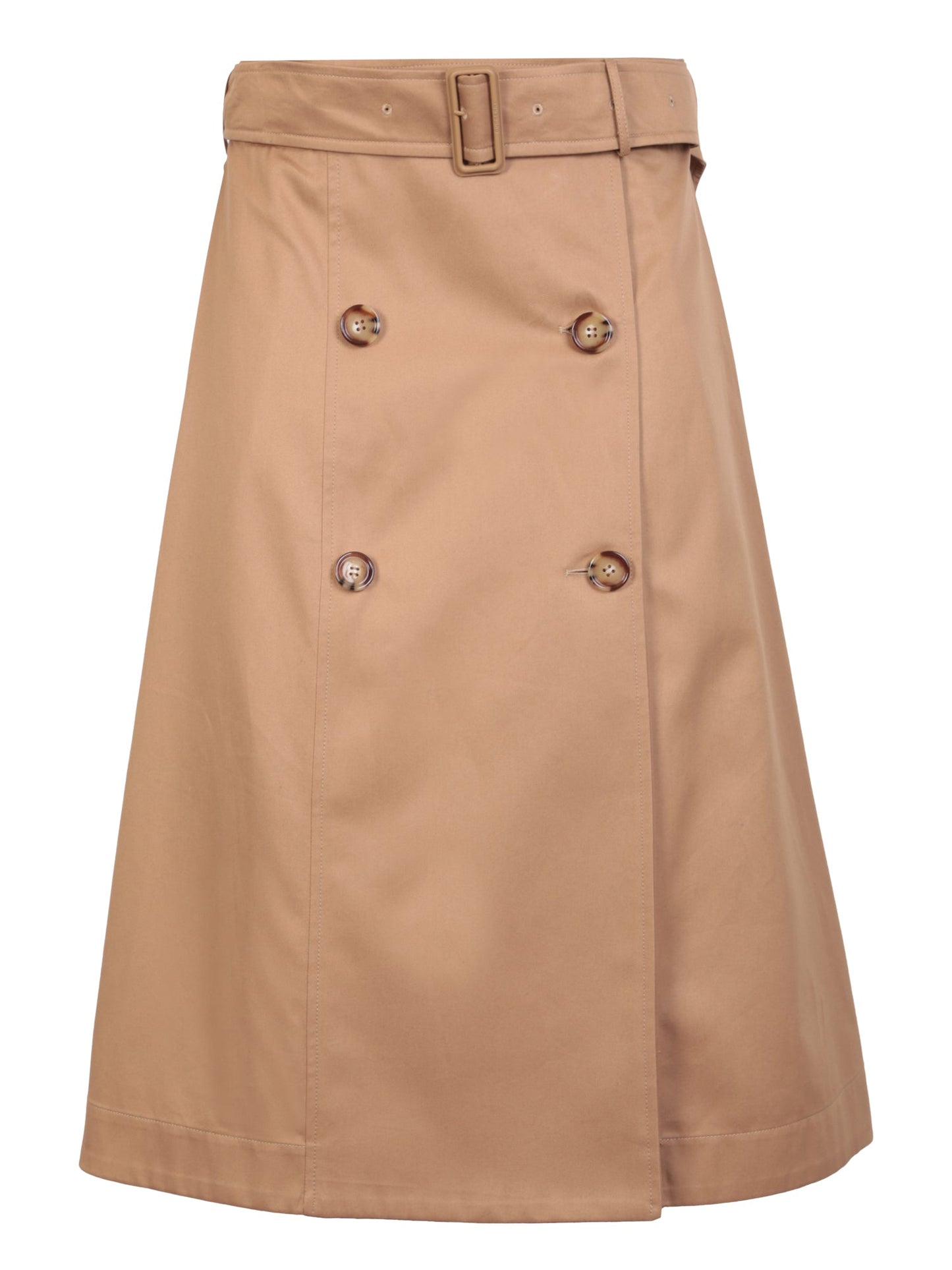 BURBERRY Flared Midi Skirt with High Waist and Belt