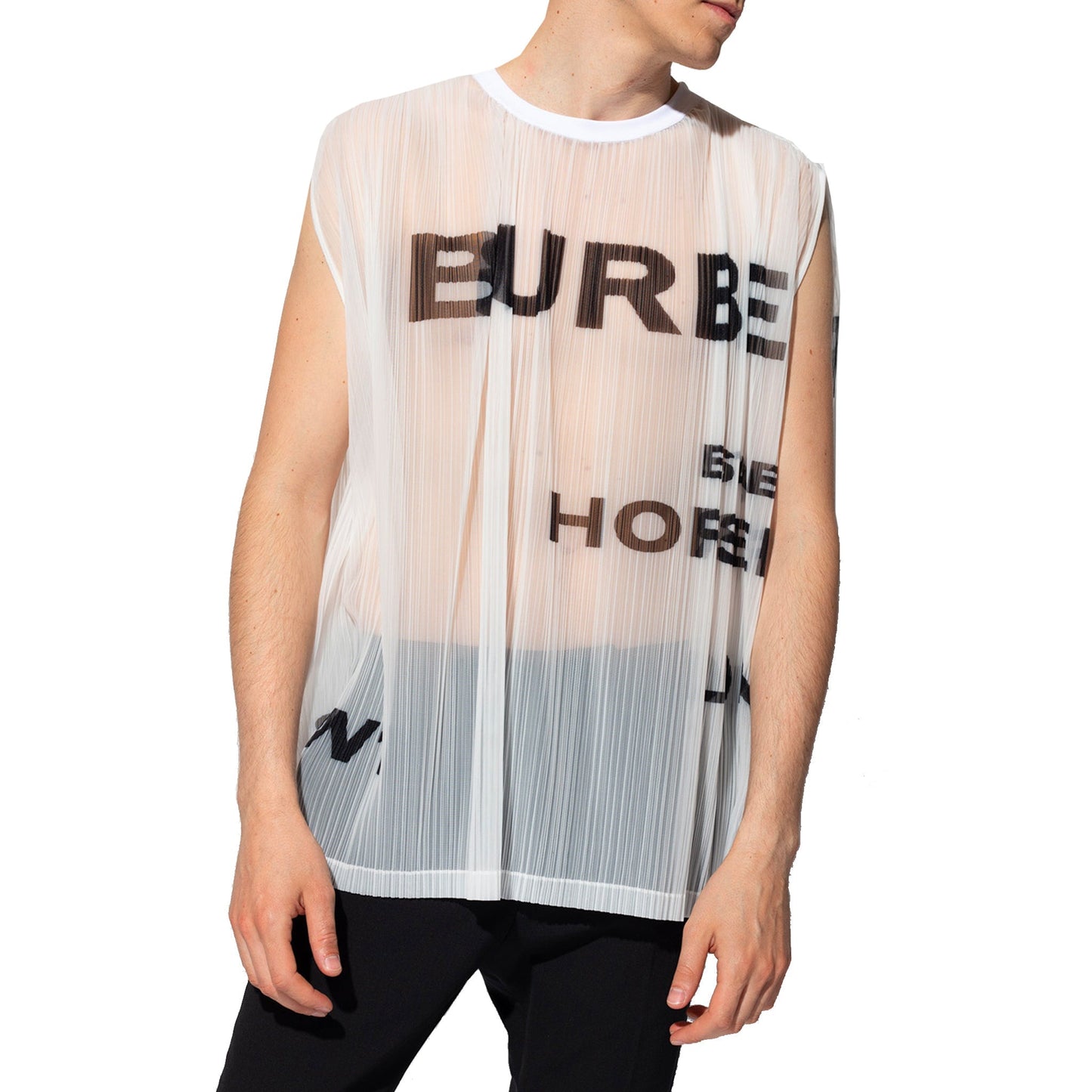 BURBERRY Horseferry Print Mesh Tank Top