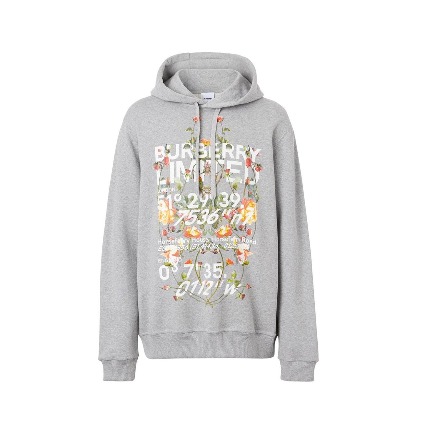 BURBERRY Logo Cotton Sweater with Drawstring Hood