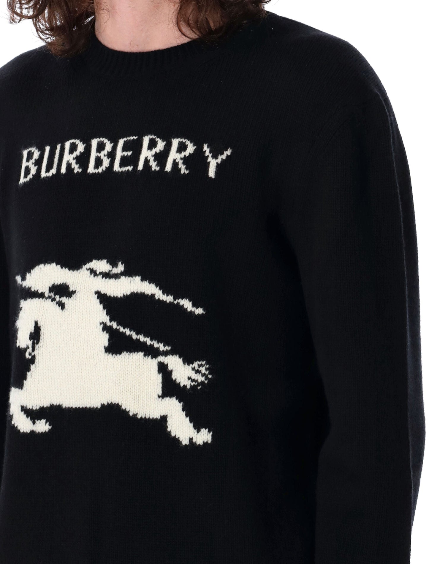 BURBERRY Wool Cashmere Crew Neck Sweater for Men