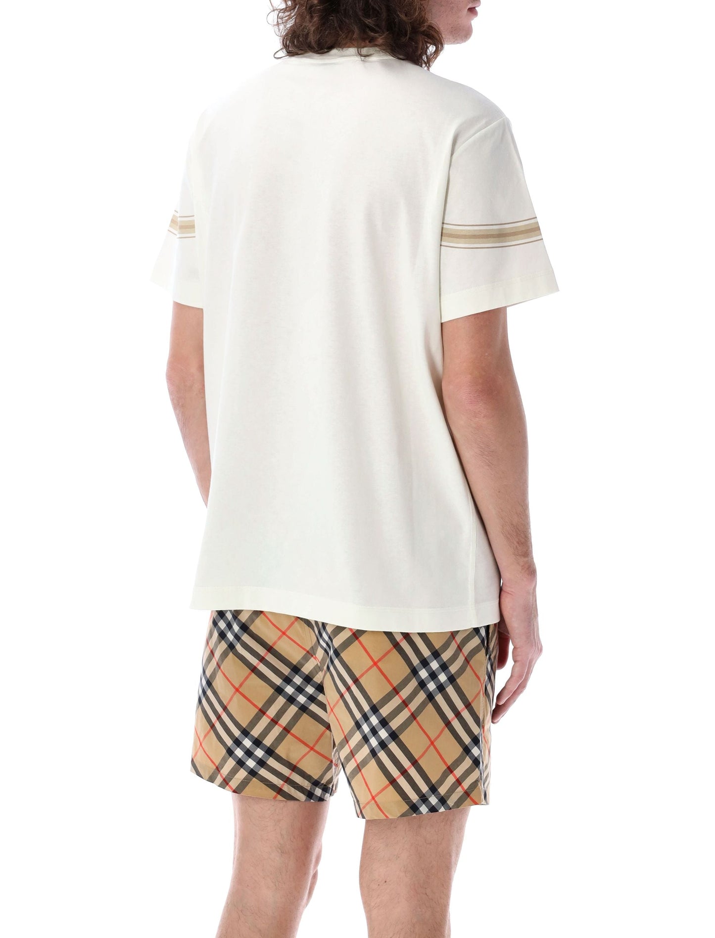 BURBERRY Striped Cotton T-Shirt - Slim Fit, Size L