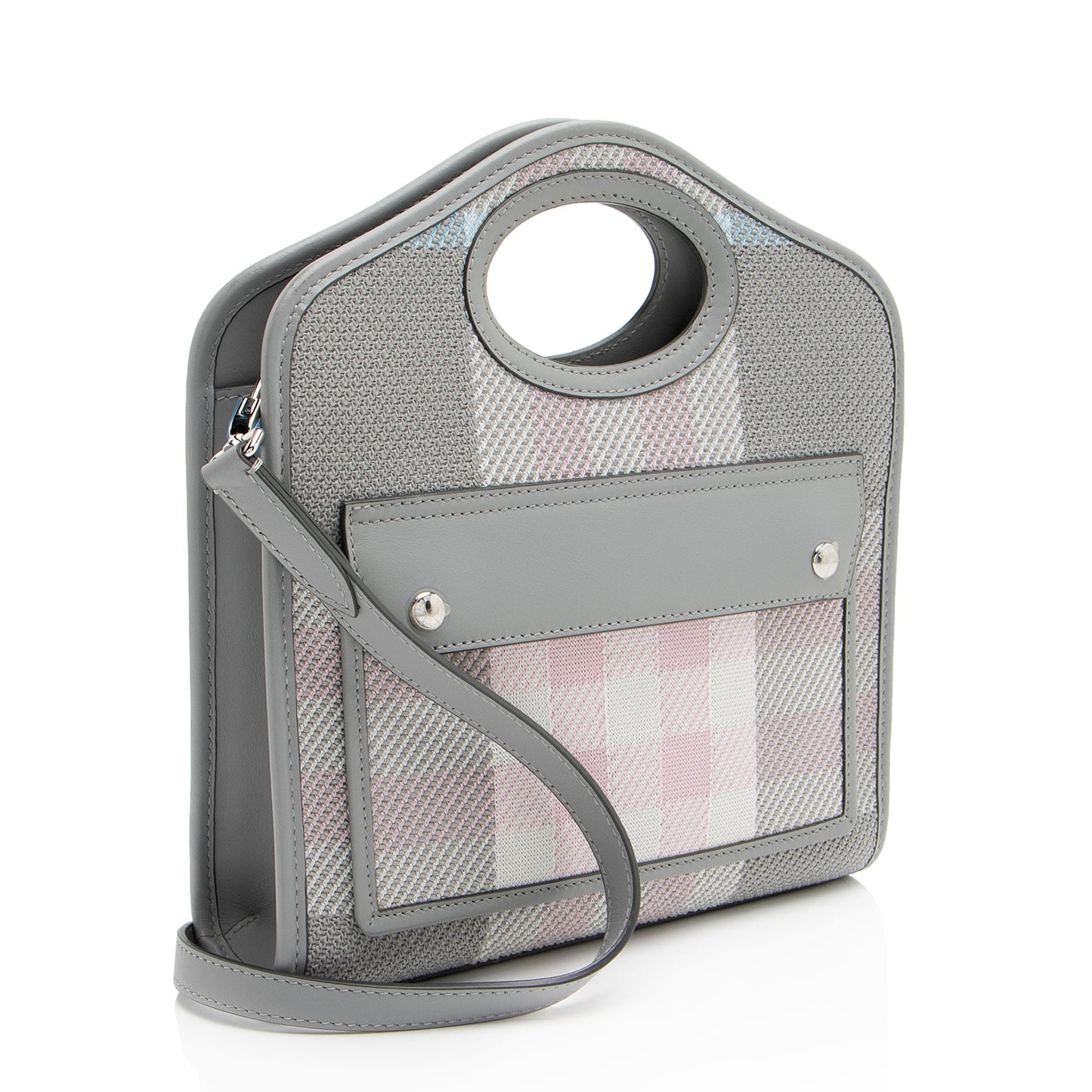 Burberry Calfskin Check Mini Pocket Tote (SHF-30DZCX)