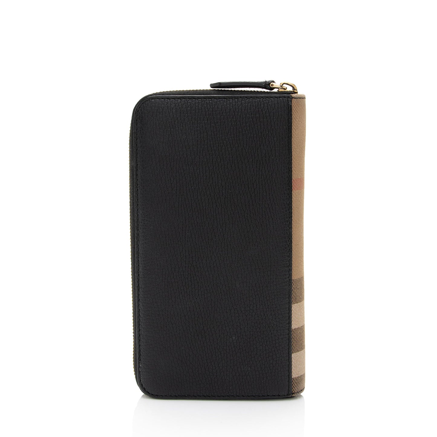 Burberry Calfskin House Check Renfrew Zip Around Wallet (SHF-B5VVSw)