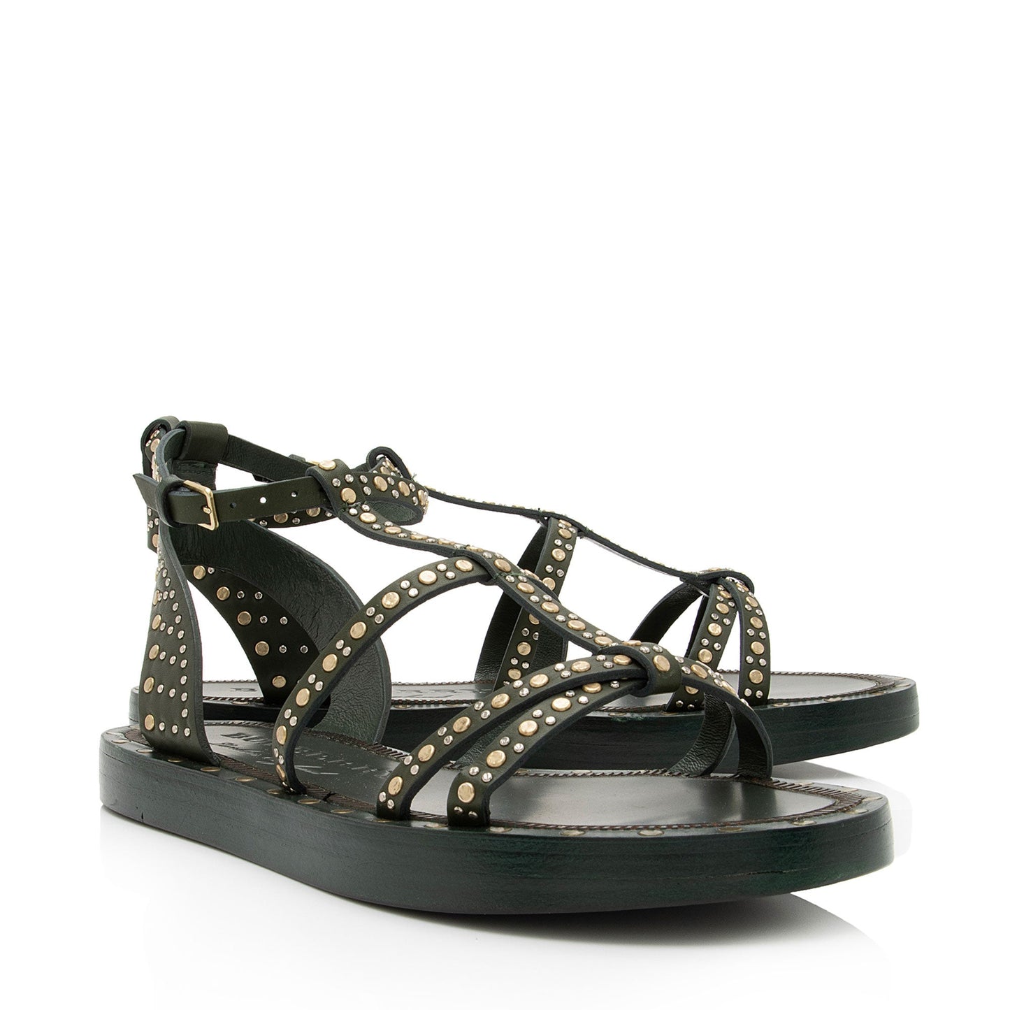 Burberry Calfskin Studded Hansel Sandals - Size 6 / 36 (SHF-HS09xw)