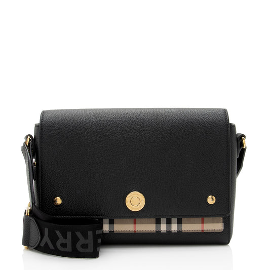 Burberry Calfskin Vintage Check Note Bag (SHF-KRhMqn)
