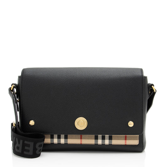 Burberry Calfskin Vintage Check Note Bag (SHF-ERRlYF)