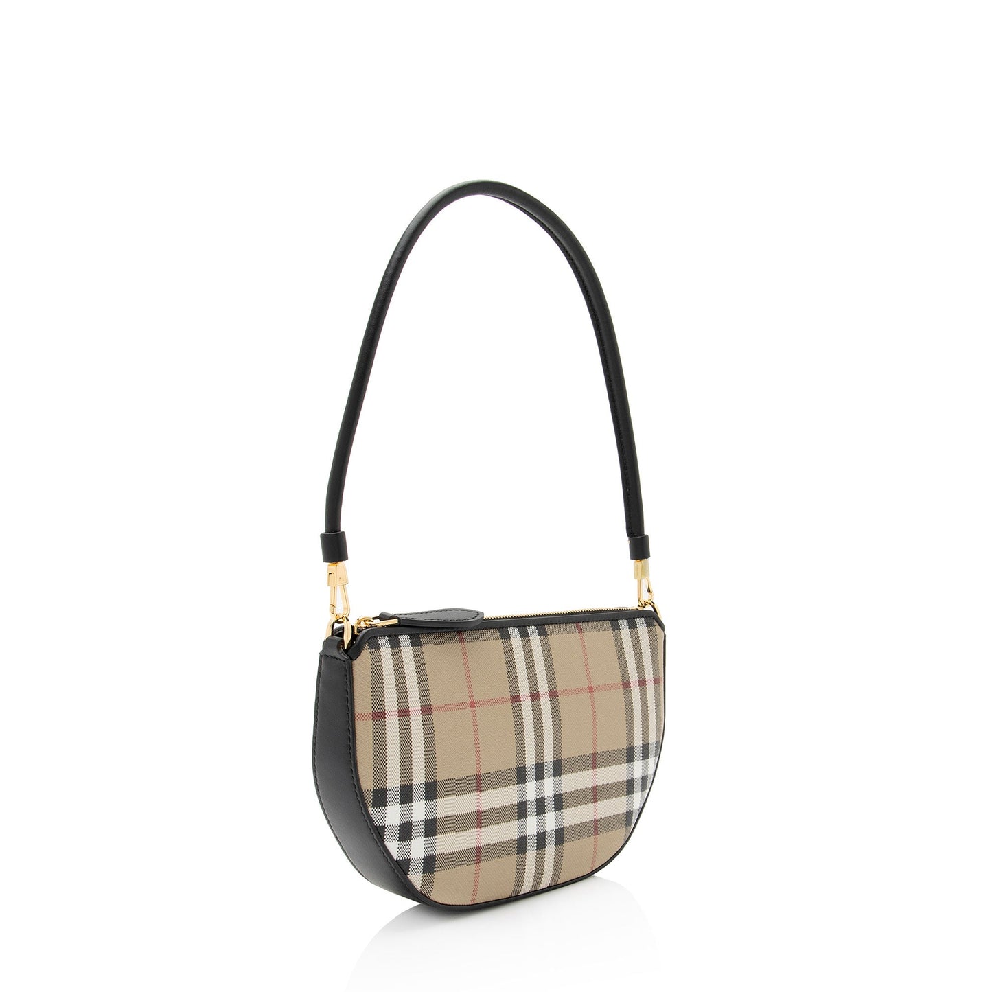 Burberry Calfskin Vintage Check Olympia Pouch (SHF-PuMRdV)