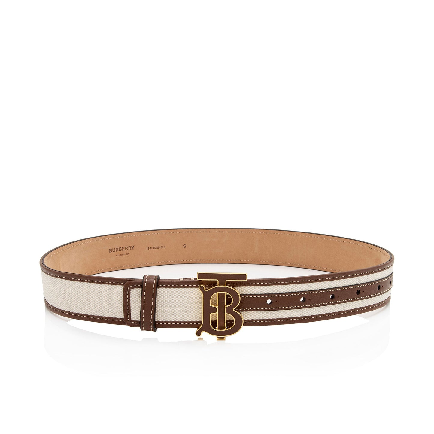 Burberry Canvas Calfskin TB Monogram Belt - Size 26 / 65 (SHF-tI6qxa)