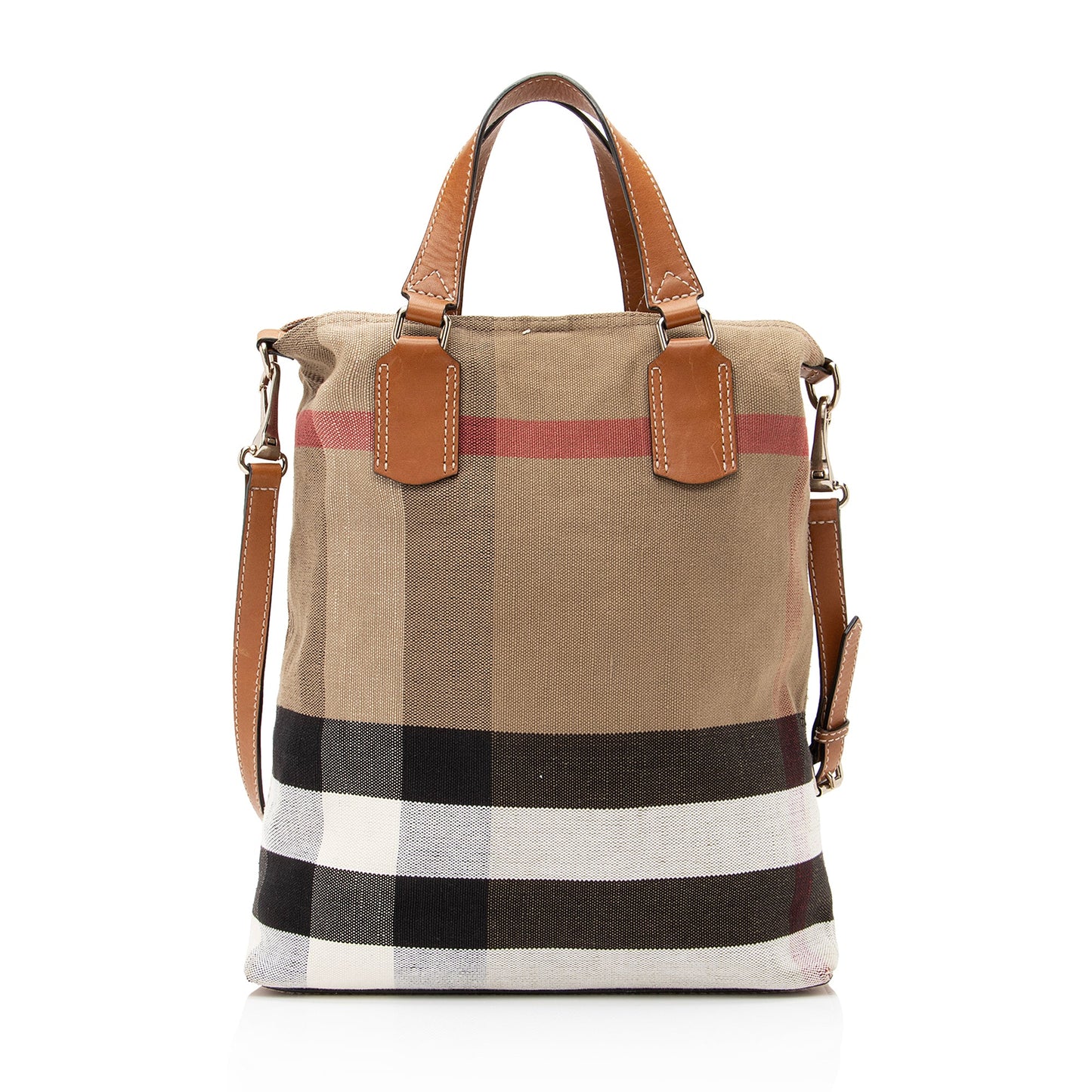 Burberry Canvas Check Tottenham Medium Tote (SHF-23250)