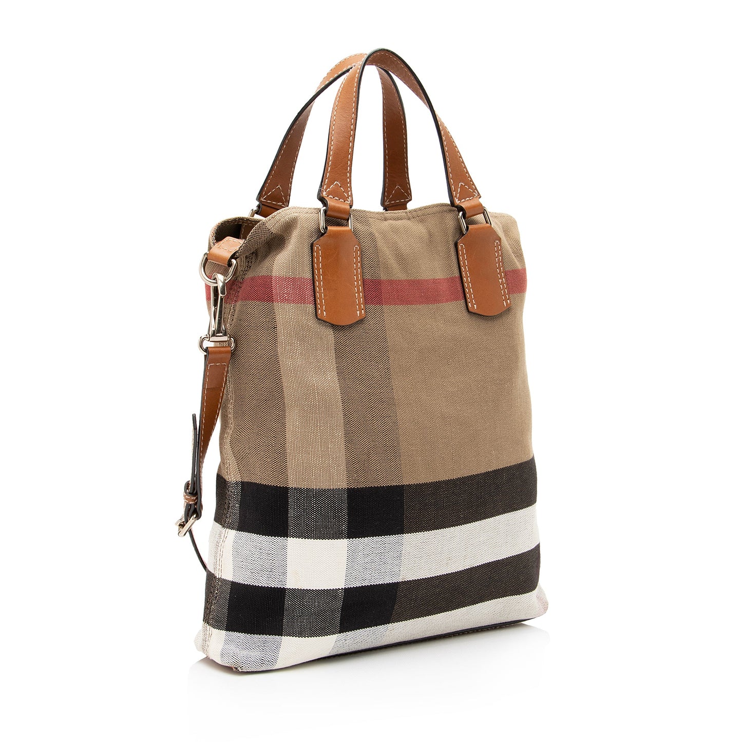 Burberry Canvas Check Tottenham Medium Tote (SHF-23250)