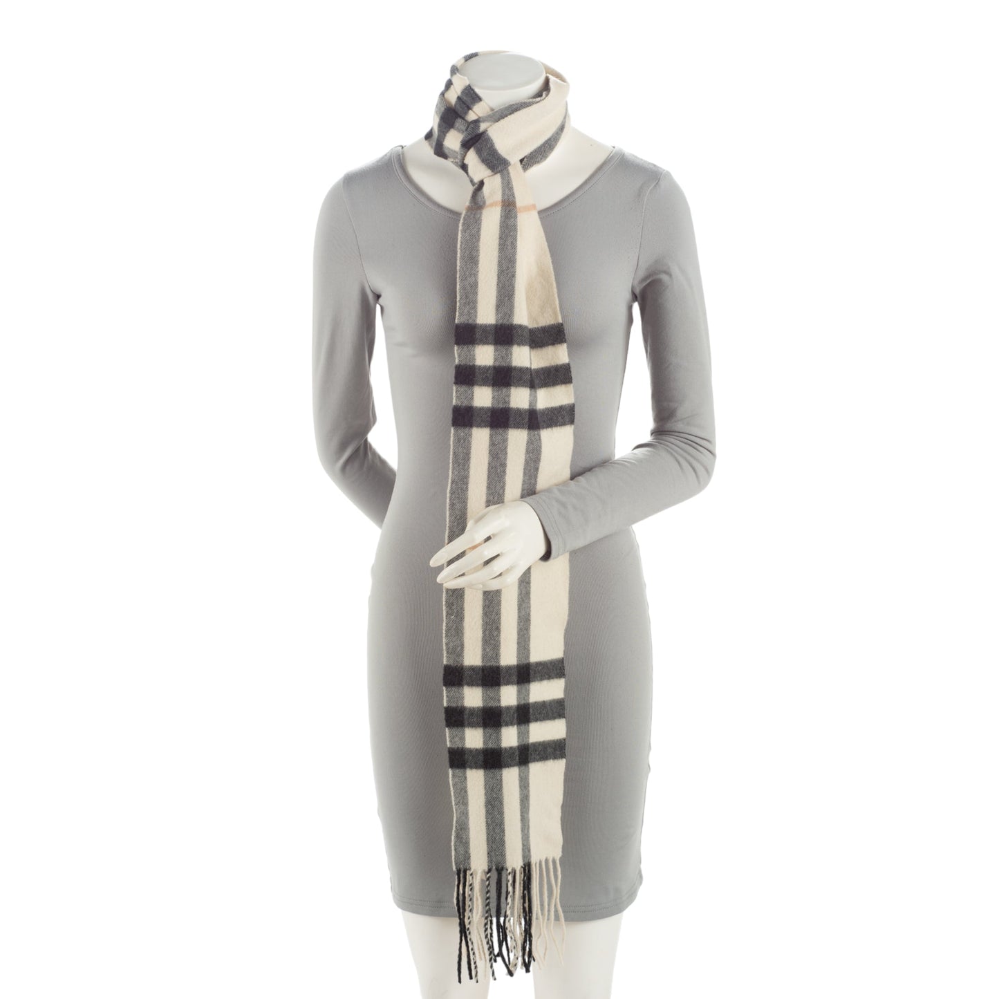 Burberry Cashmere Vintage Check Scarf (SHF-F5u3jv)