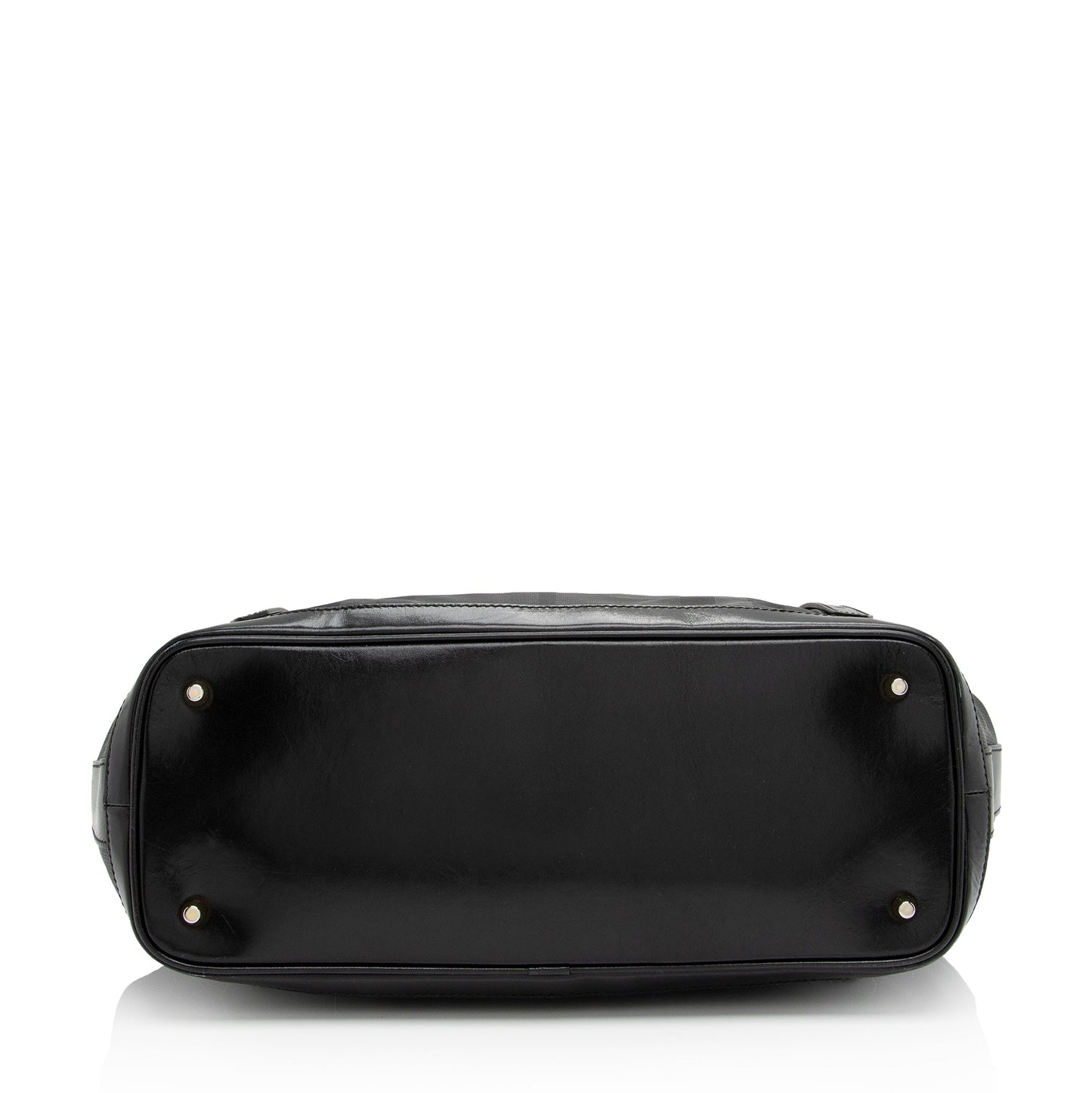 Burberry Charcoal Check Perforated Leather Ellers Large Satchel (SHF-23248)