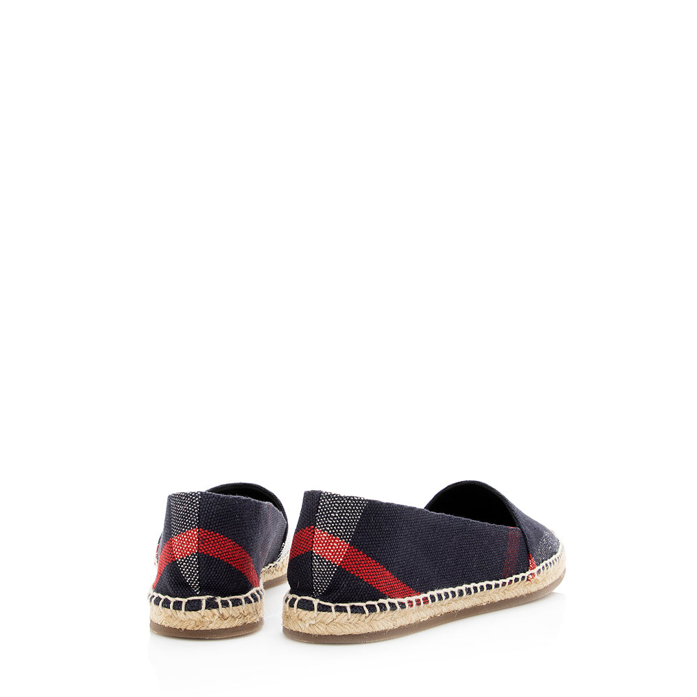 Burberry Check Hodgeson Espadrilles - Size 7 / 37 (SHF-18591)