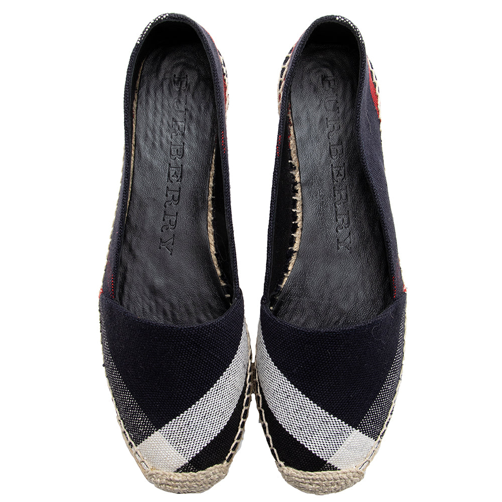 Burberry Check Hodgeson Espadrilles - Size 7 / 37 (SHF-18591)