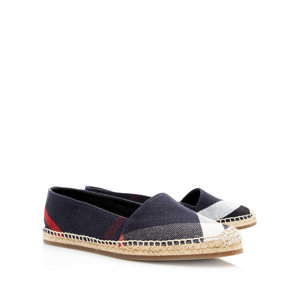 Burberry Check Hodgeson Espadrilles - Size 7 / 37 (SHF-18591)