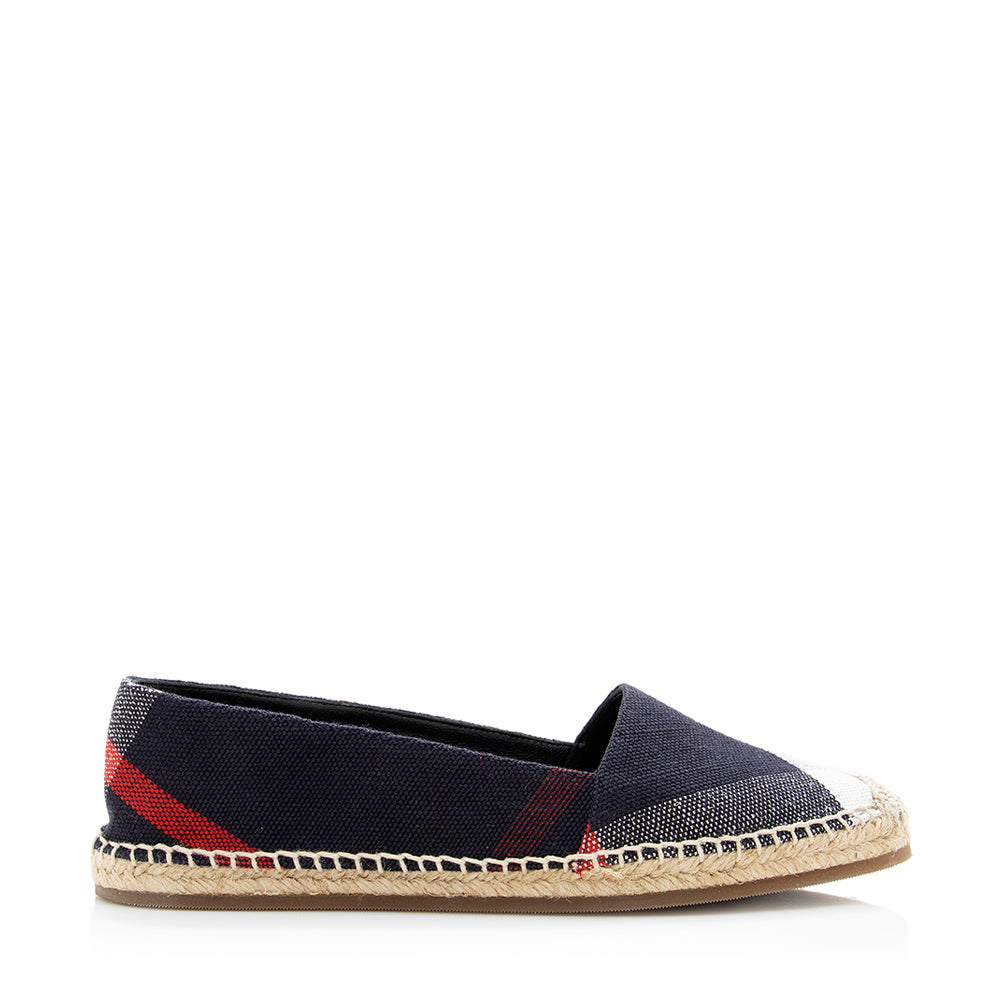 Burberry Check Hodgeson Espadrilles - Size 7 / 37 (SHF-18591)