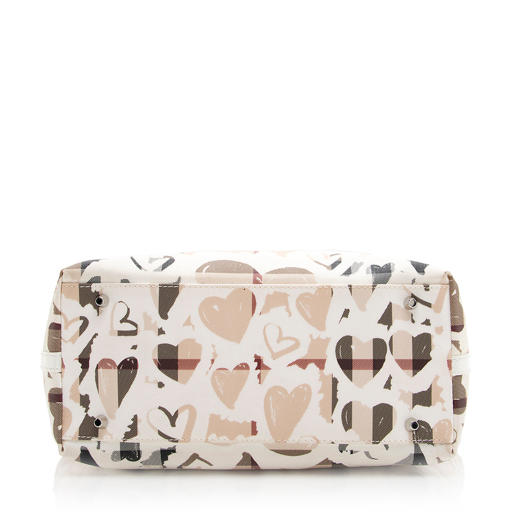 Burberry Coated Canvas Nova Painted Hearts Tote (SHF-20506)