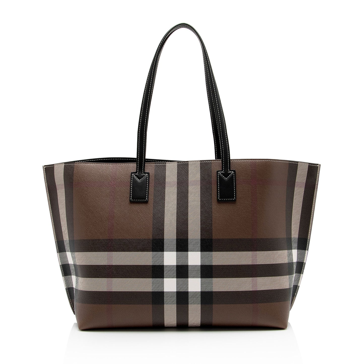 Burberry E-Canvas House Check Denny Medium Tote (SHF-s3ApZG)