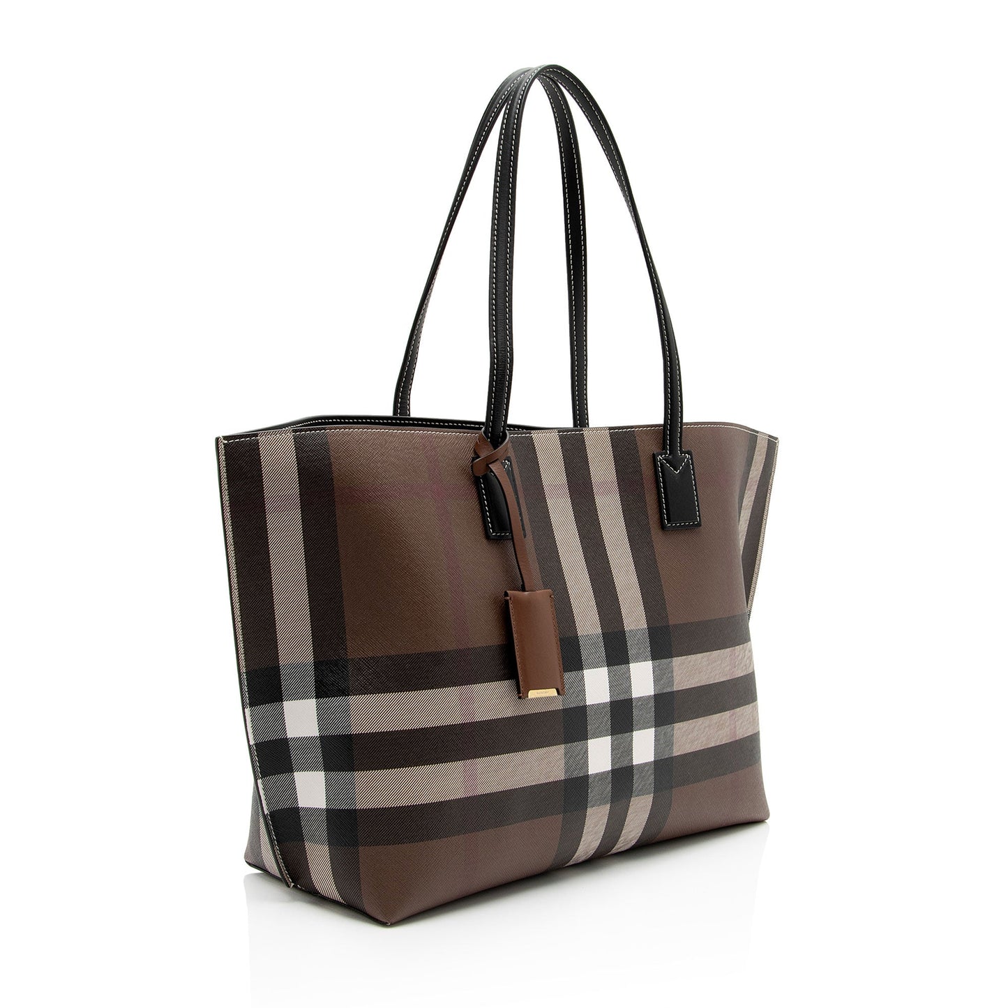 Burberry E-Canvas House Check Denny Medium Tote (SHF-s3ApZG)