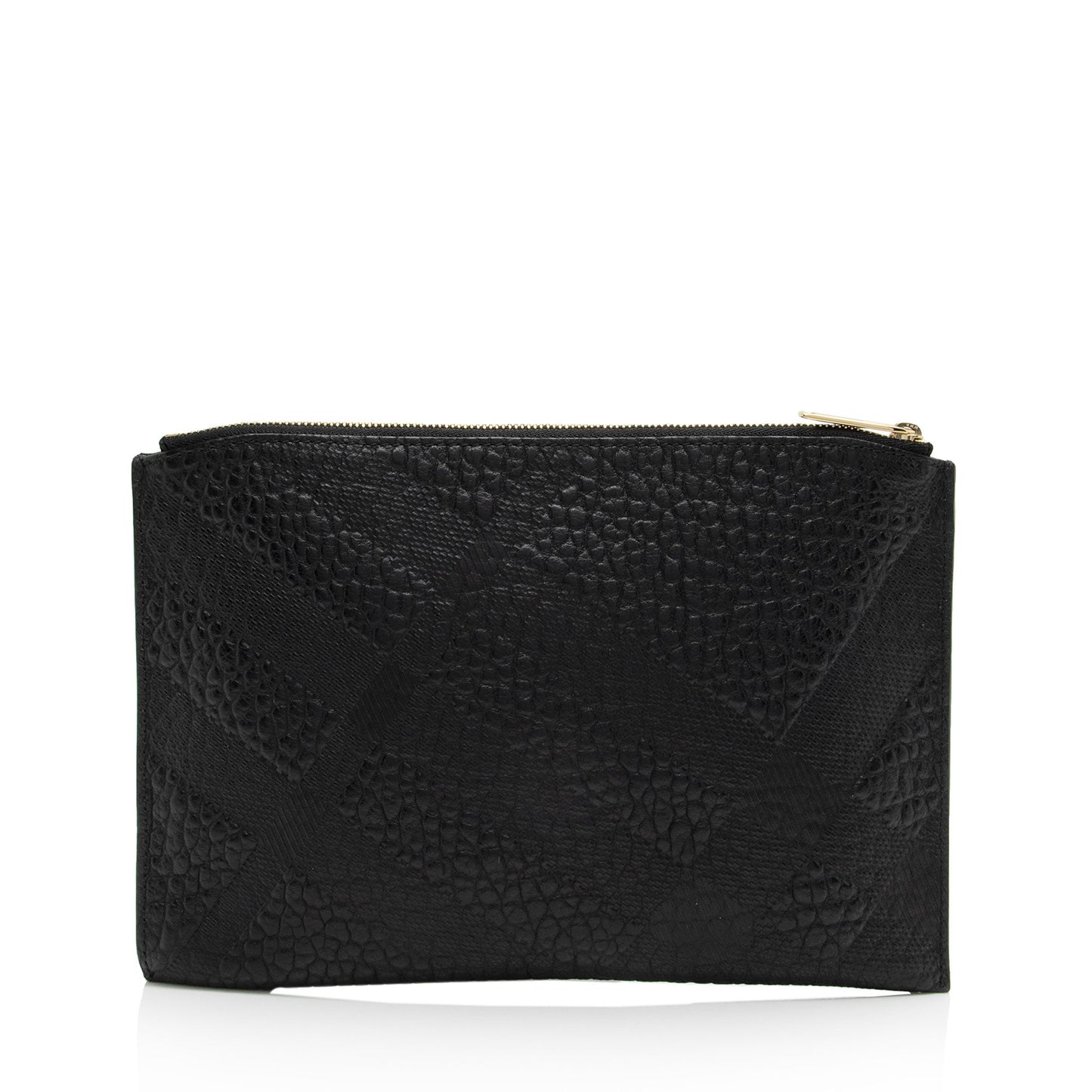 Burberry Embossed Leather Check Peyton Wristlet (SHF-PyULep)