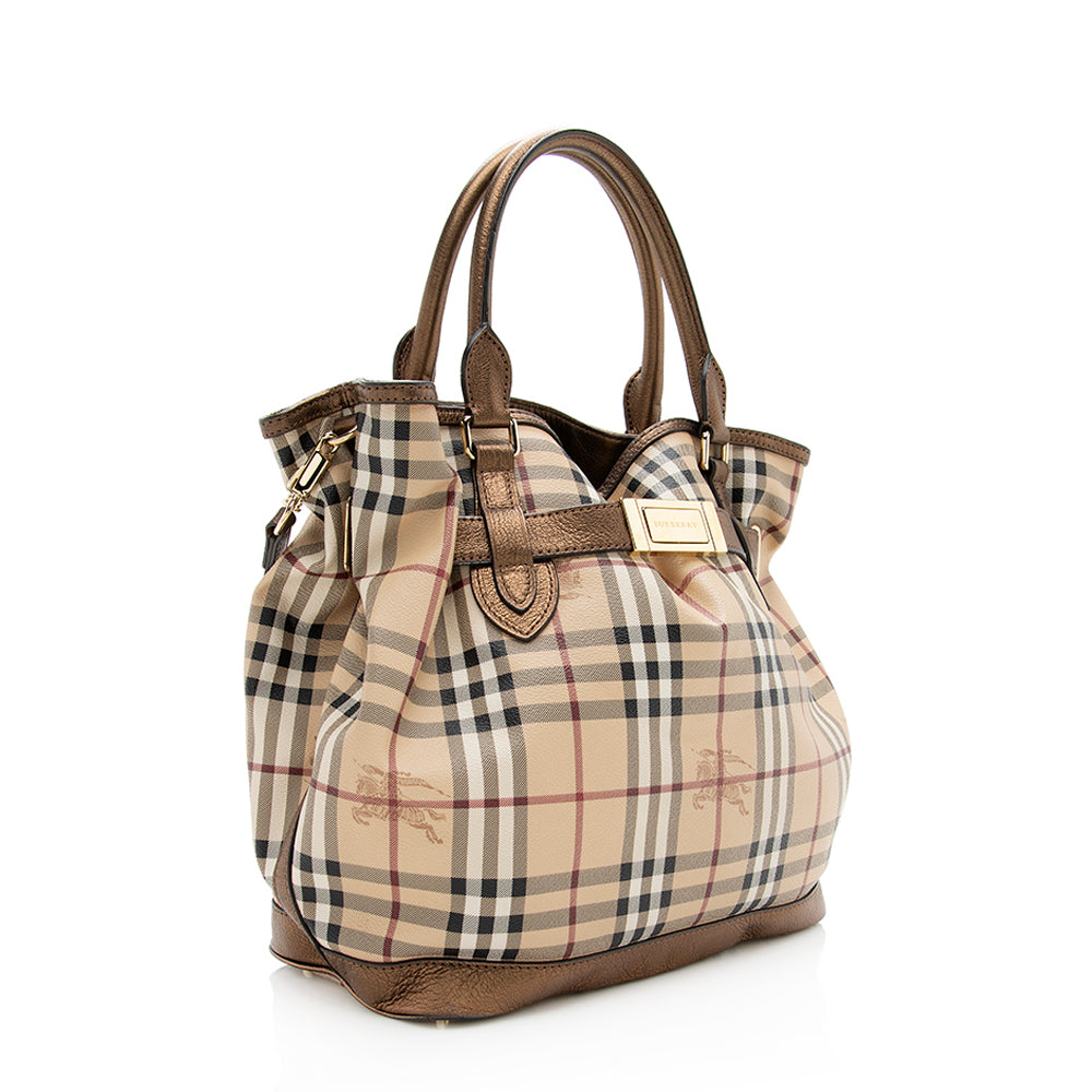 Burberry Haymarket Check Golderton Tote (SHF-19944)