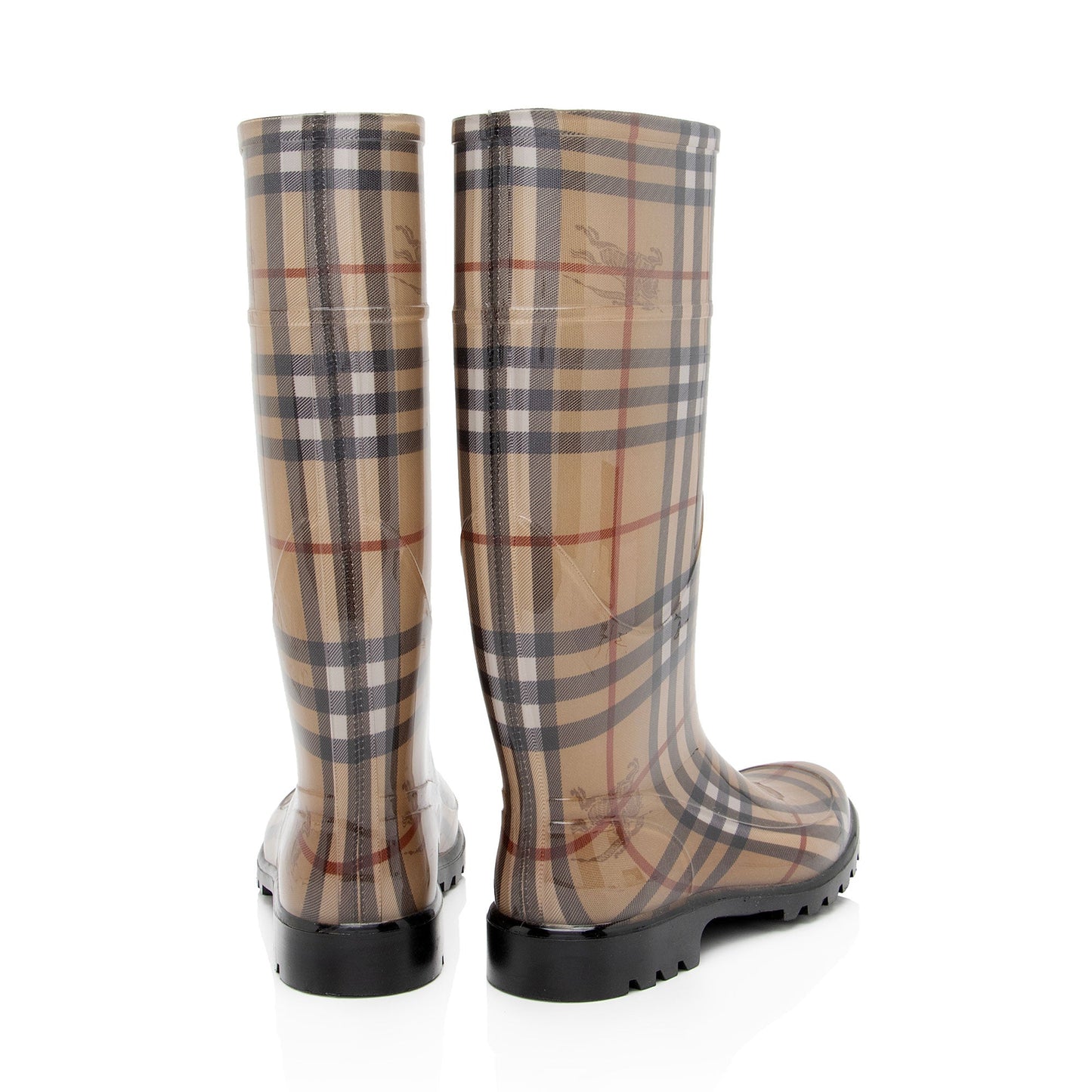 Burberry Haymarket Check Rubber Mid-Calf Rain Boots - Size 8 / 38 (SHF-9KSxQW)